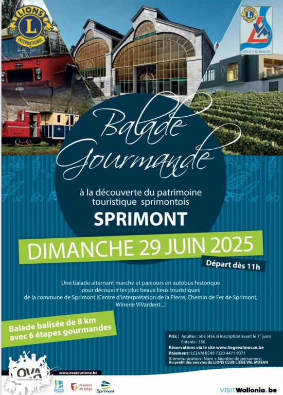 Marche gourmande à Sprimont au profit du Lions Club Liège Val Mosan.