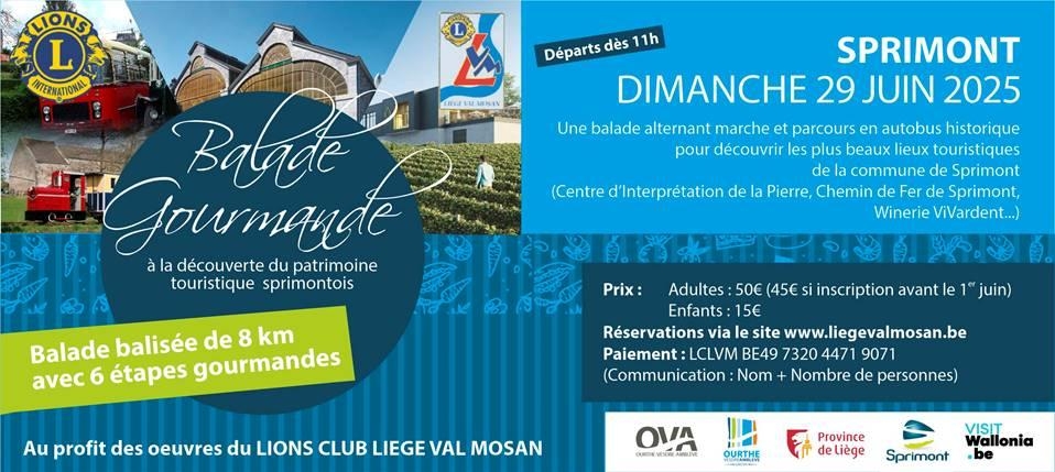 Marche gourmande à Sprimont au profit du Lions Club Liège Val Mosan.